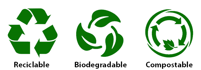 Logo compostable, recyclable, biodégradable